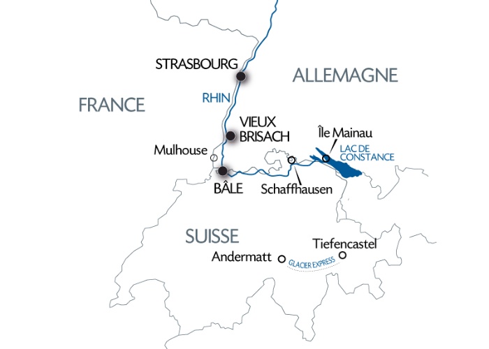 mappa fluviale Reno,Strabsurgo,Breisach,Basilea